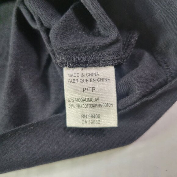 Theory Jovie Black Short-Sleeve Metallic Sequined Pima Cotton Blend Top Size XS - Picture 3 of 6